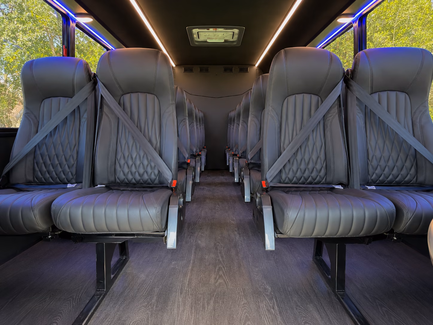 stamford 18 passenger minibus inside