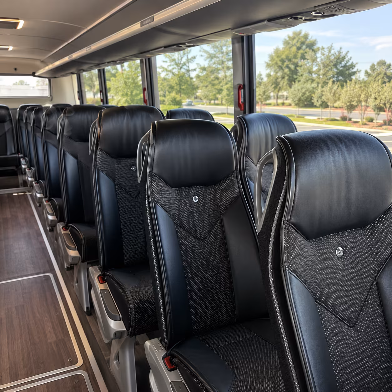 stamford 45 passenger charter bus interior